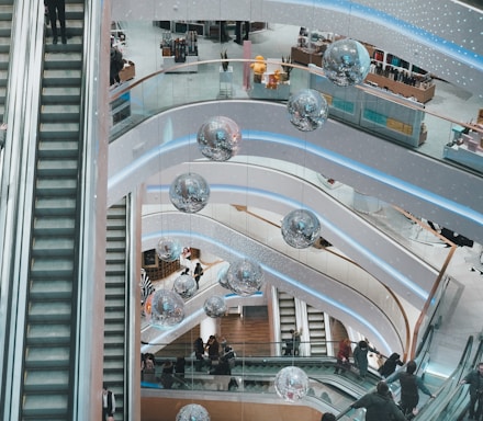 aerial photography of mall interior