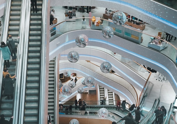 aerial photography of mall interior