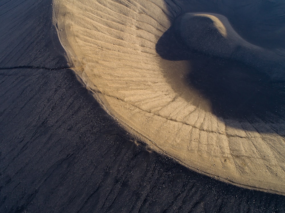 aerial photography of volcano crater