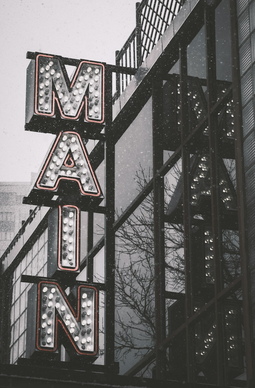 gray Main LED signage