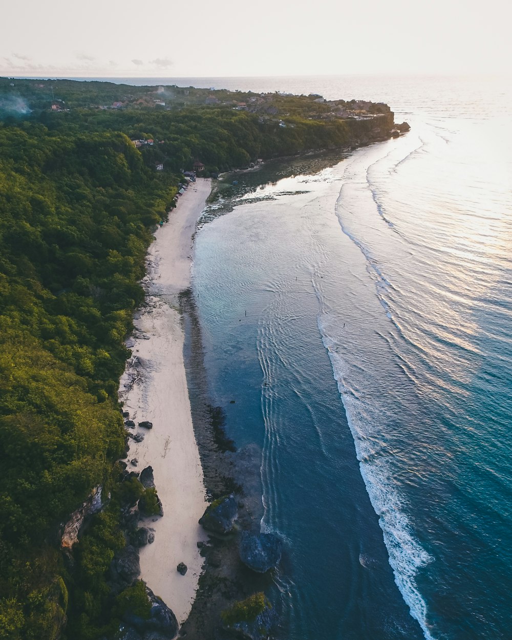 bird's eye view of seashore