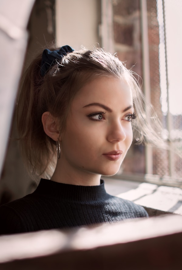 Woman with beautiful long lashes