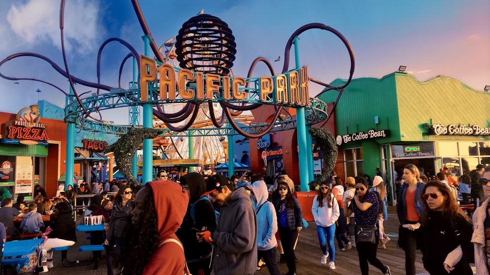 people standing near Pacific Park ark