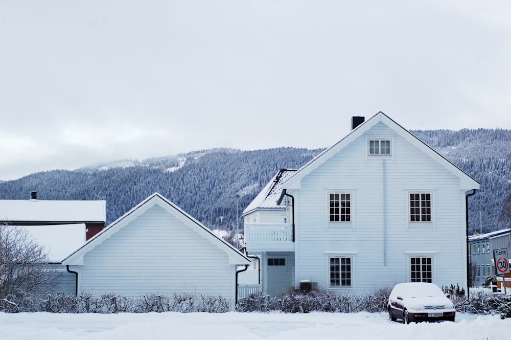 white and gray concrete house