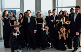 A corporate event with guests enjoying the photo booth.