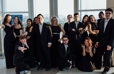 A candid moment of the la production llc team celebrating a successful project completion.