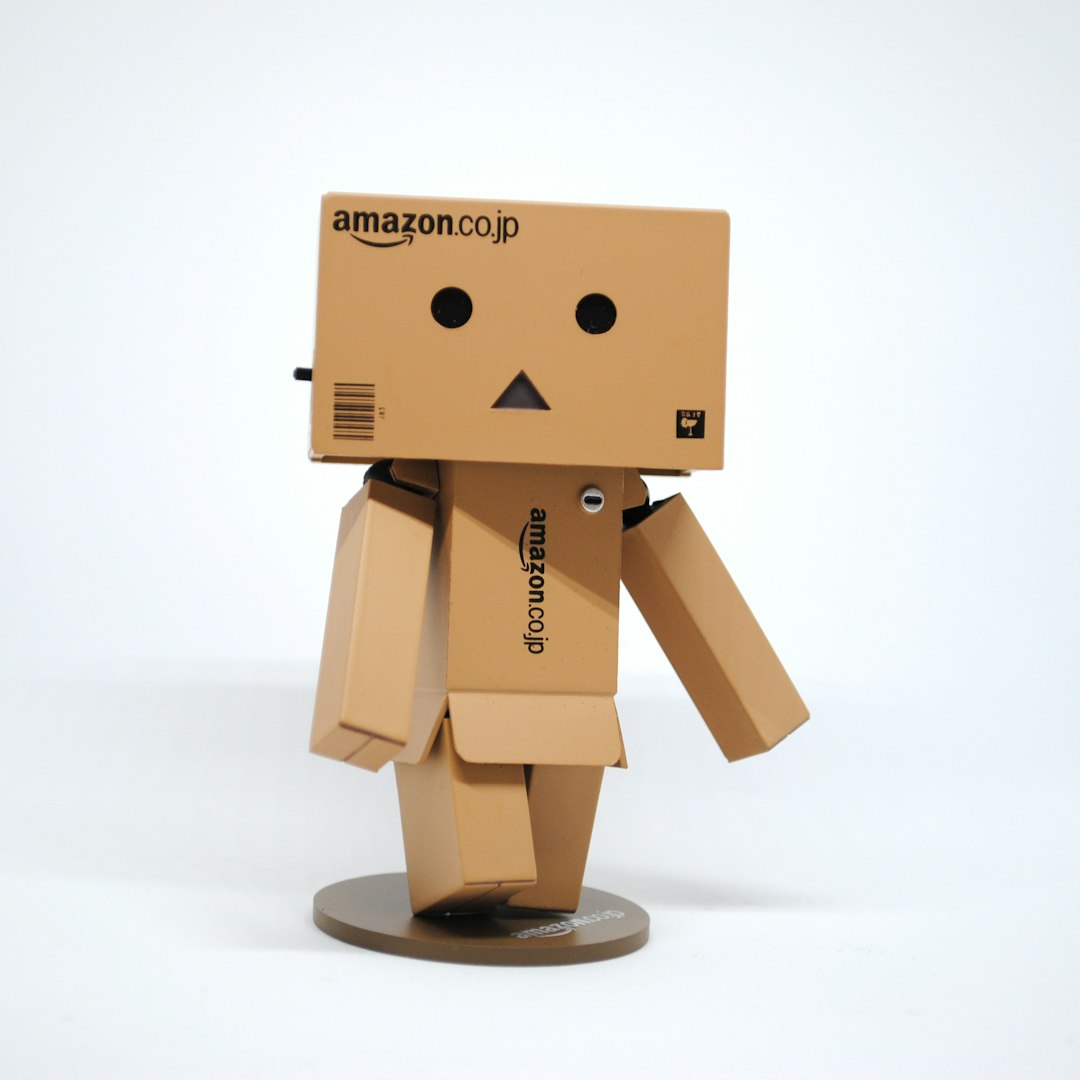 robot made of Amazon boxes