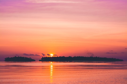 sunset over horizon in Huvadhu Atoll Maldives