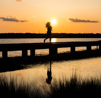 person running on dock