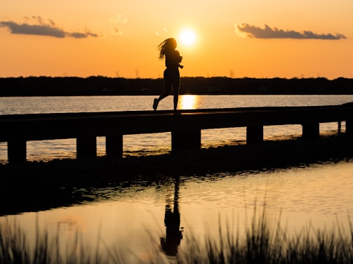 person running on dock