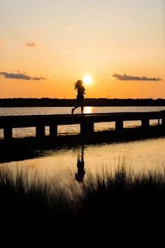 person running on dock