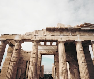 brown Parthenon in worm's view photography