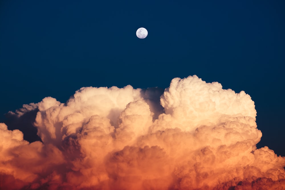 nimbus clouds under moon