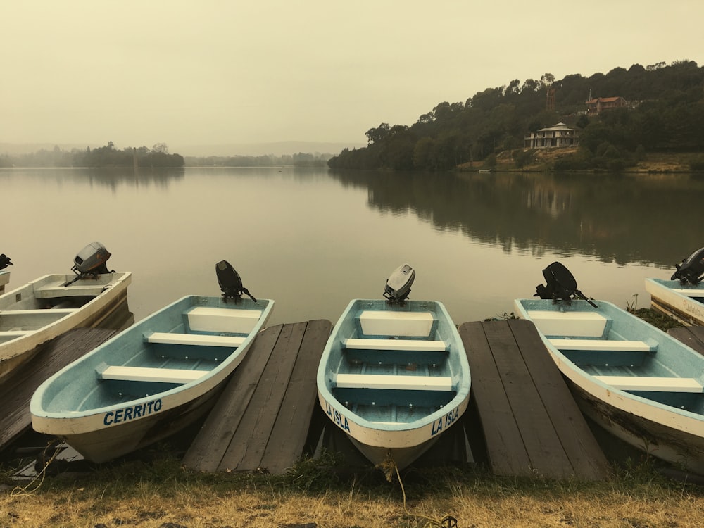 motorboat parking beside water