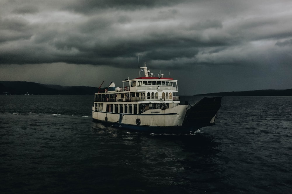 weißes Kreuzfahrtschiff auf Gewässer