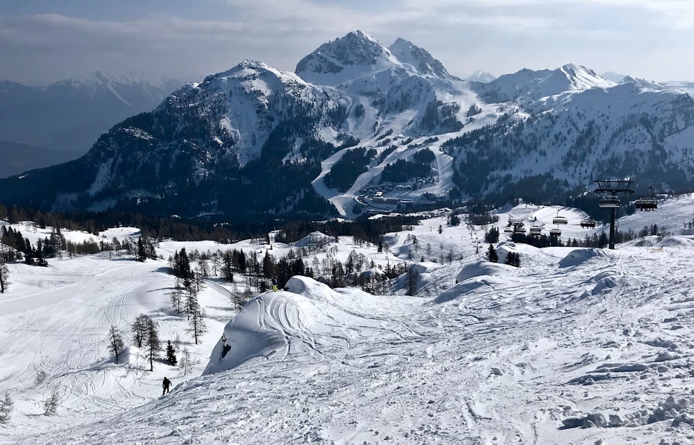 snowy mountain during day time