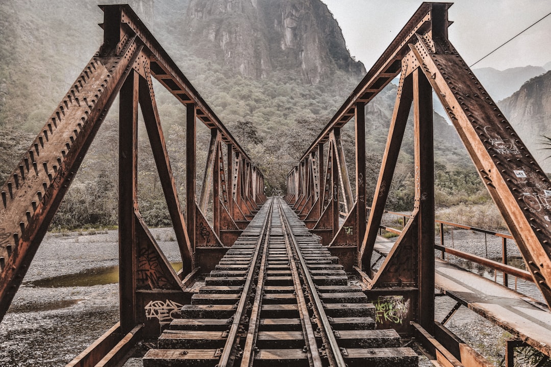 empty brown and gray train bridge at daytime