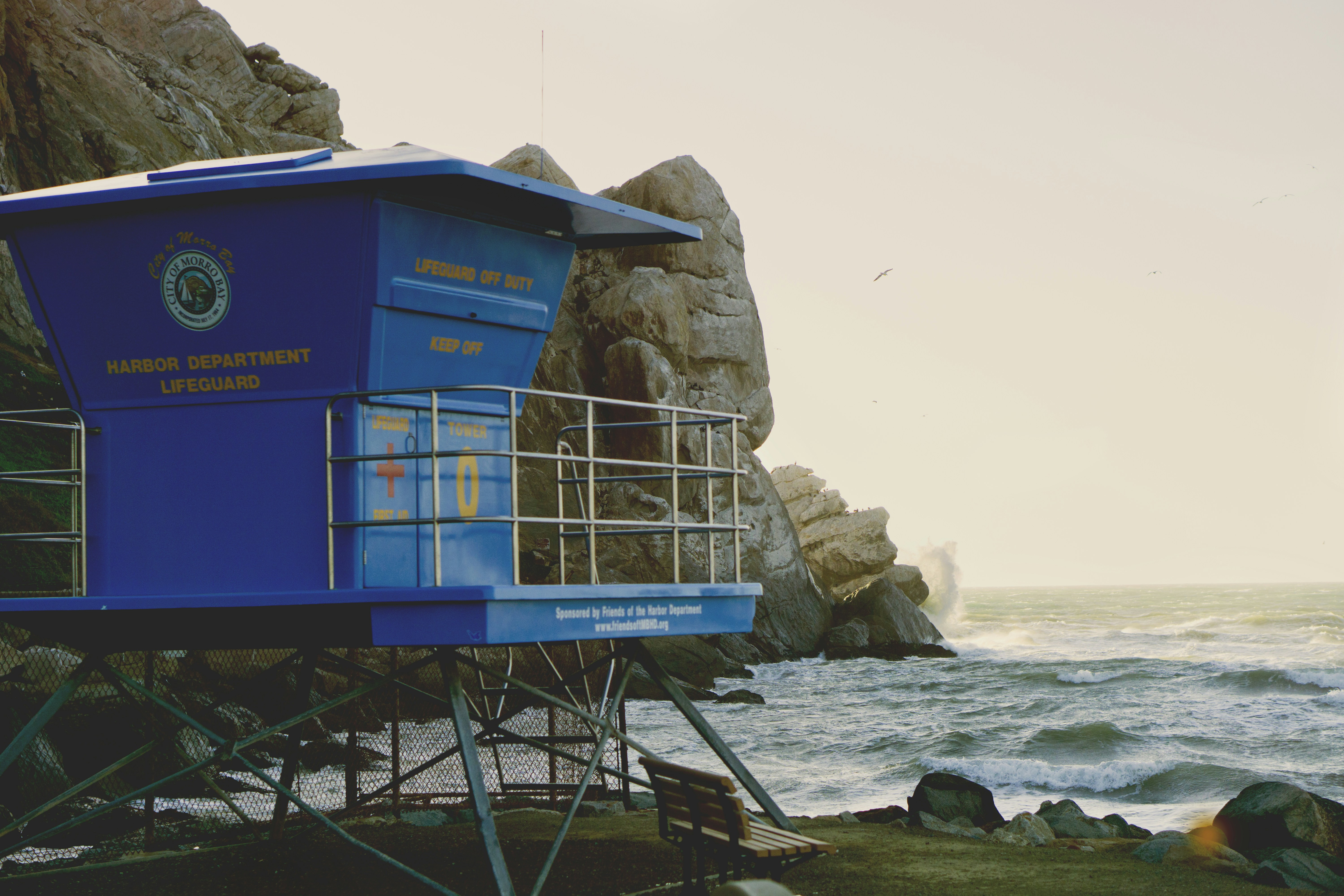 blue lifeguard house
