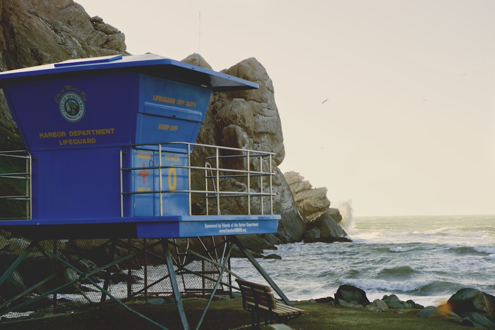 blue lifeguard house