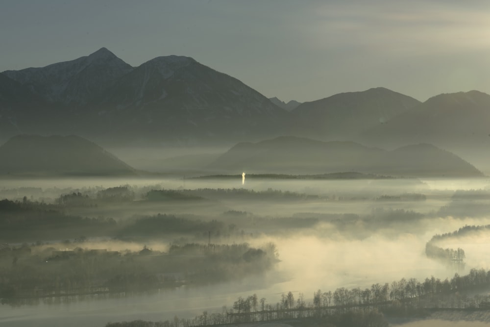 overlooking photo of mountains