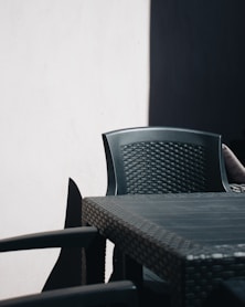 black wooden dining set