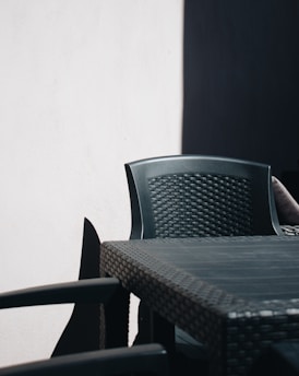 black wooden dining set