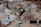 A busy workspace with various electronic components and tools scattered across a light wooden table. Soldering stations, magnifying glasses, wires, pliers, and instruction manuals are visible. Several people are working with the tools, engaging in an electronics project.