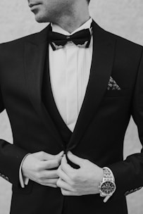 man in black suit jacket