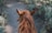 A view from the back of a horse, showcasing its chestnut mane and ears, while on a trail surrounded by greenery.