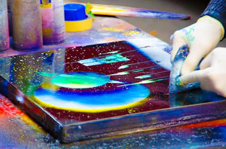 painting of galaxy using spray paint