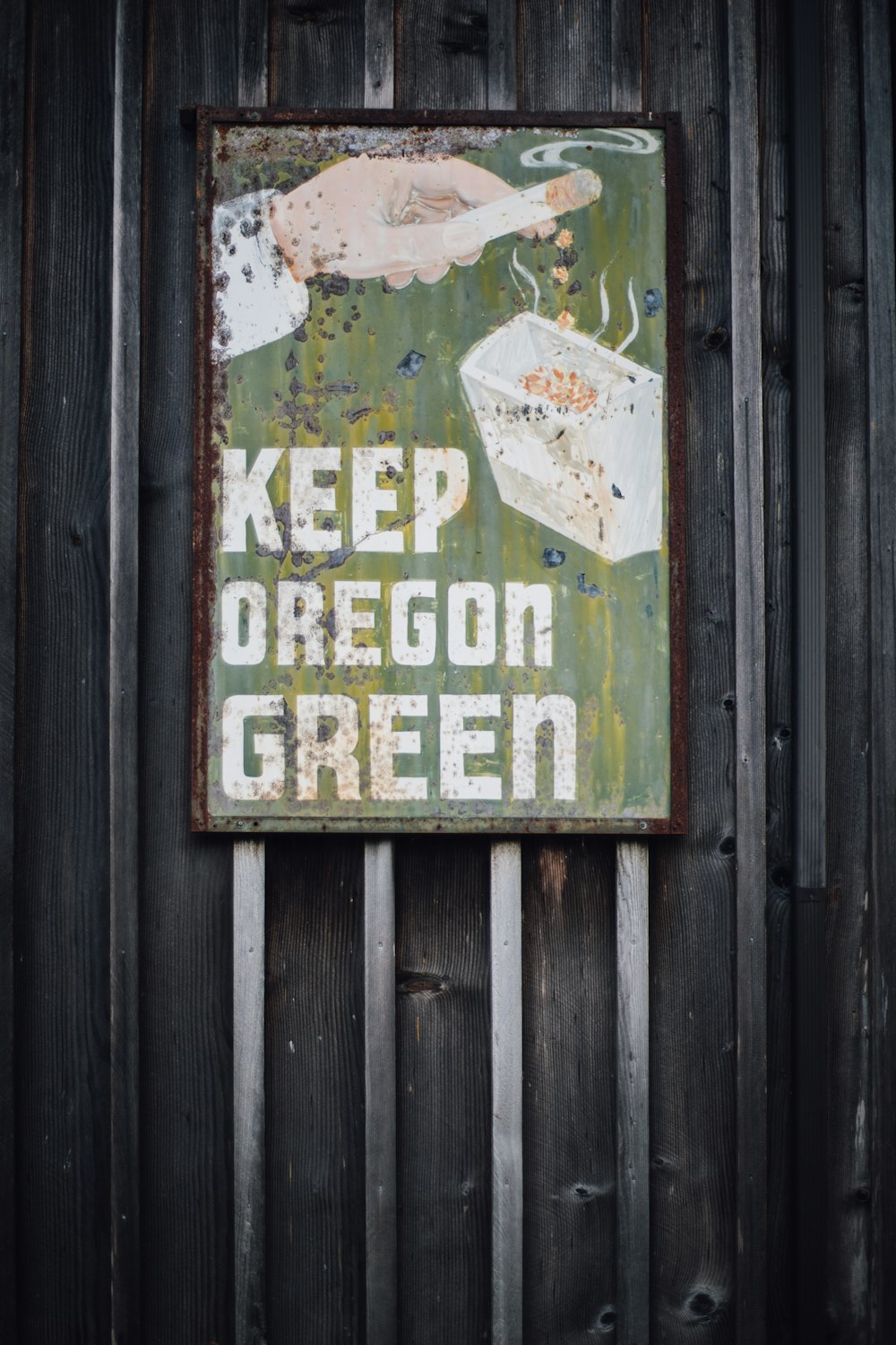 verde y blanco Señalización de Keep Oregon Green