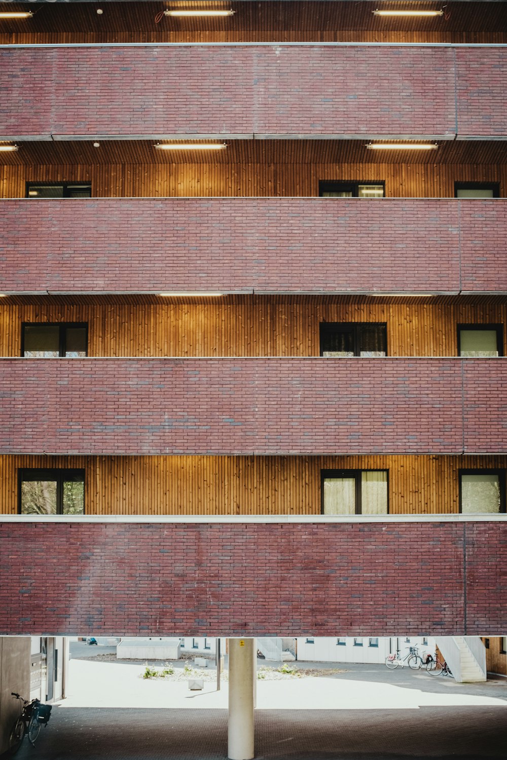 brown and maroon painted building