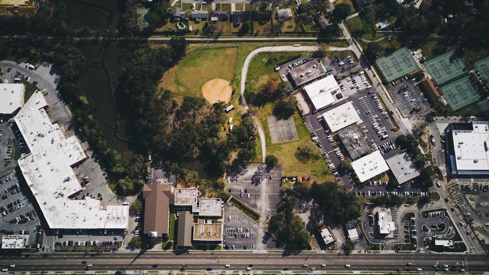 bird's eye photography of village