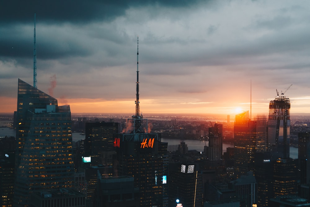 high angle photography of high-rise building