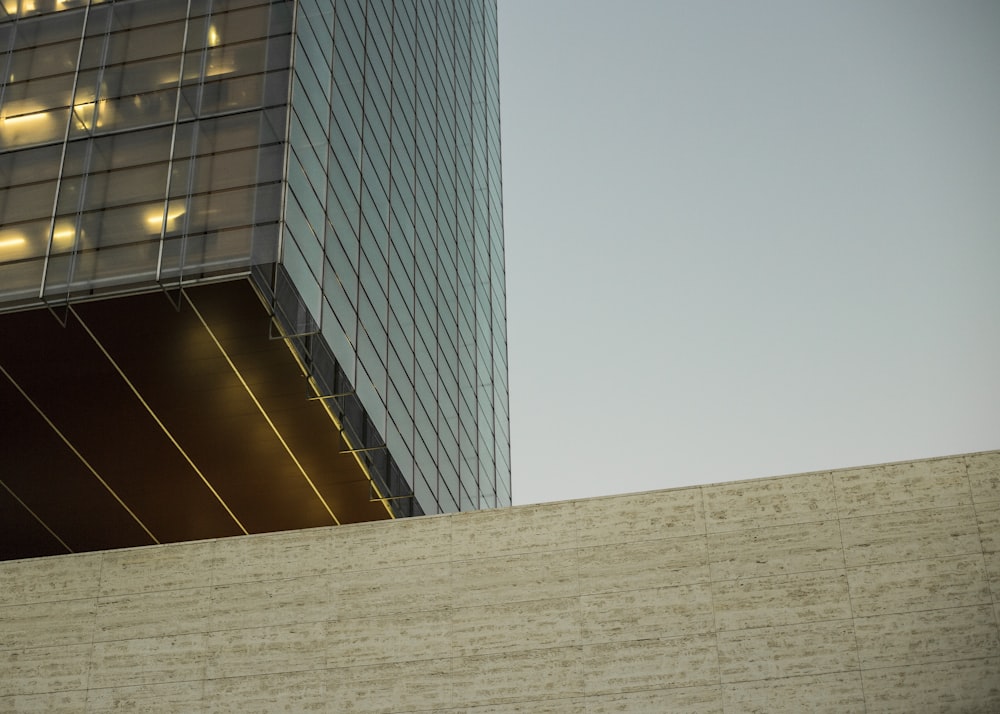 low angle photo of glass building