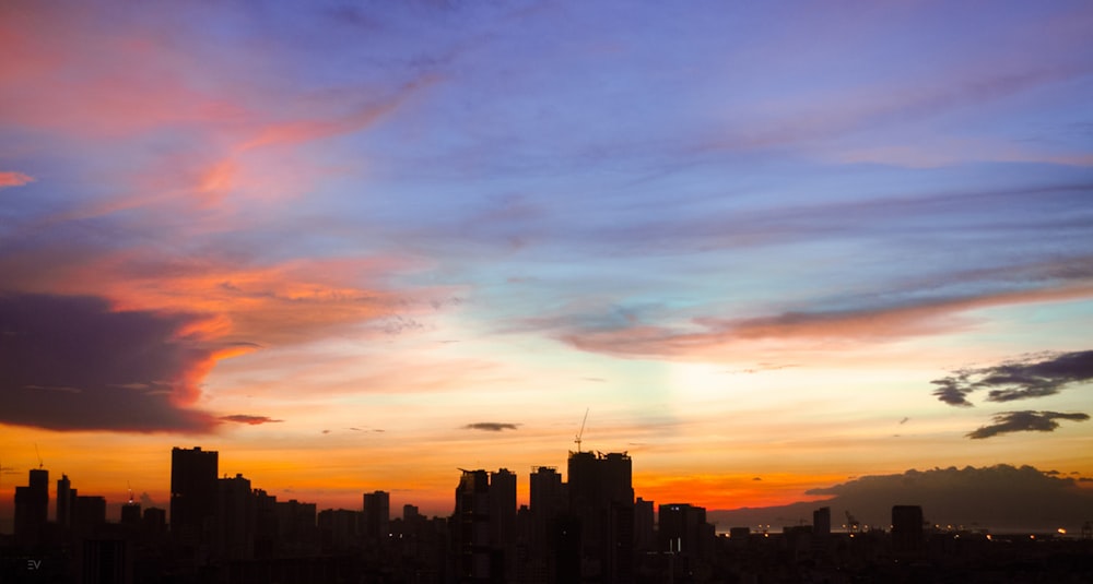 silhouette high rise buildings