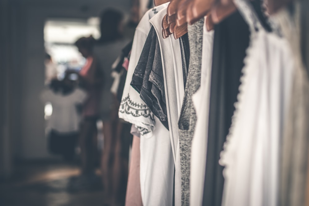 selective focus photography of clothes