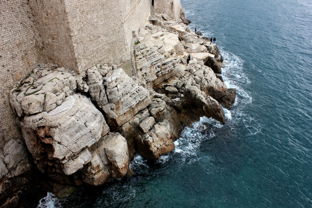 rock formation near body of water