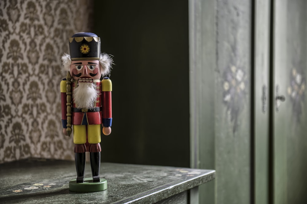 nutcracker on gray table