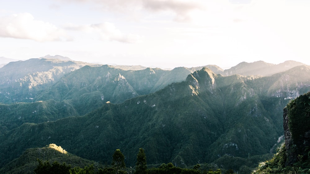 landscape photography of green mountain range