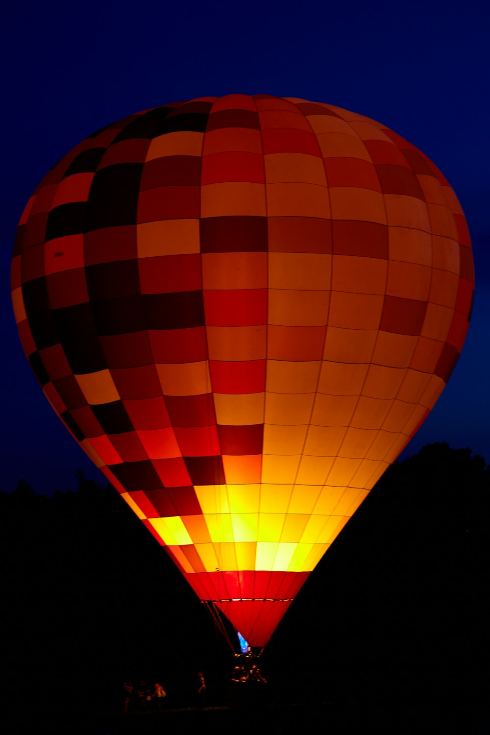 hot air balloon during night