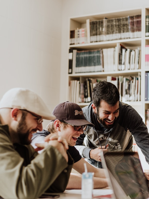 Young professionals studying finance