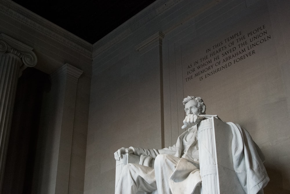 white concrete statue