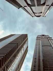 worm's eye view photography of high rise buildings