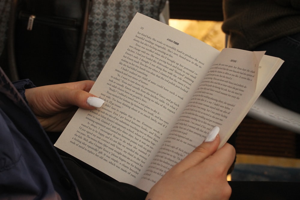 person reading book