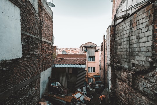 brown shed between buildings in Balat Mahallesi Turkey