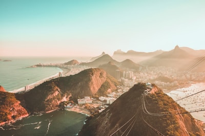 high-angle photography of mountains