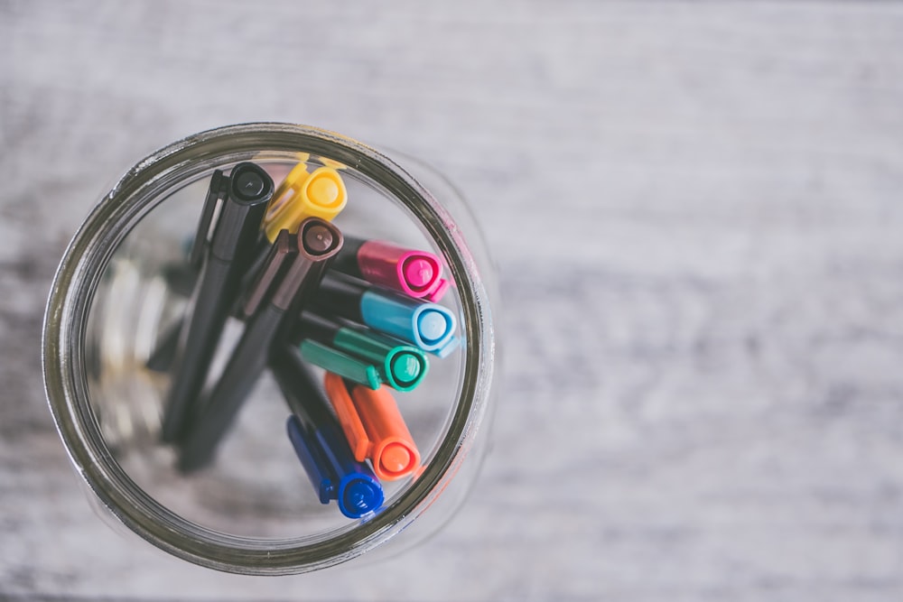 markers in jar