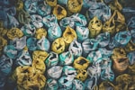 high-angle photography of assorted-color sack lot