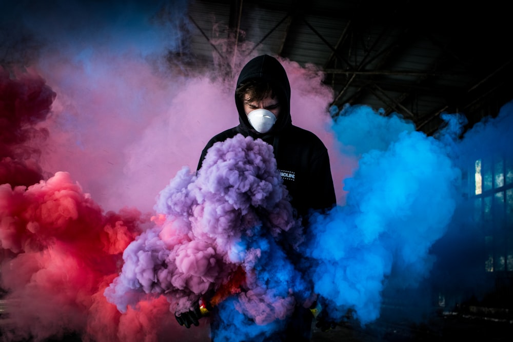 man wearing black pullover hoodie